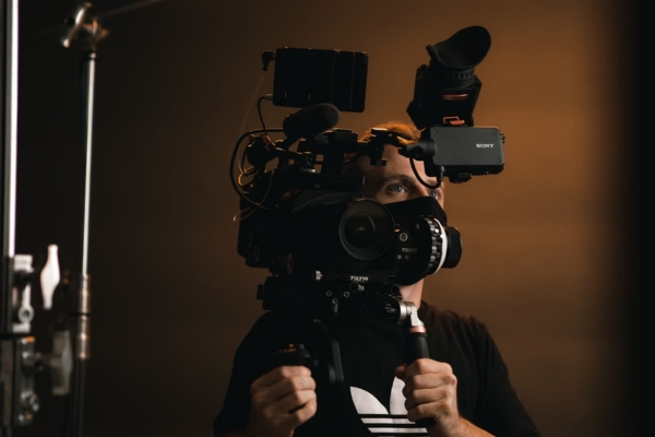 Productrice de cin�ma sur un plateau de tournage